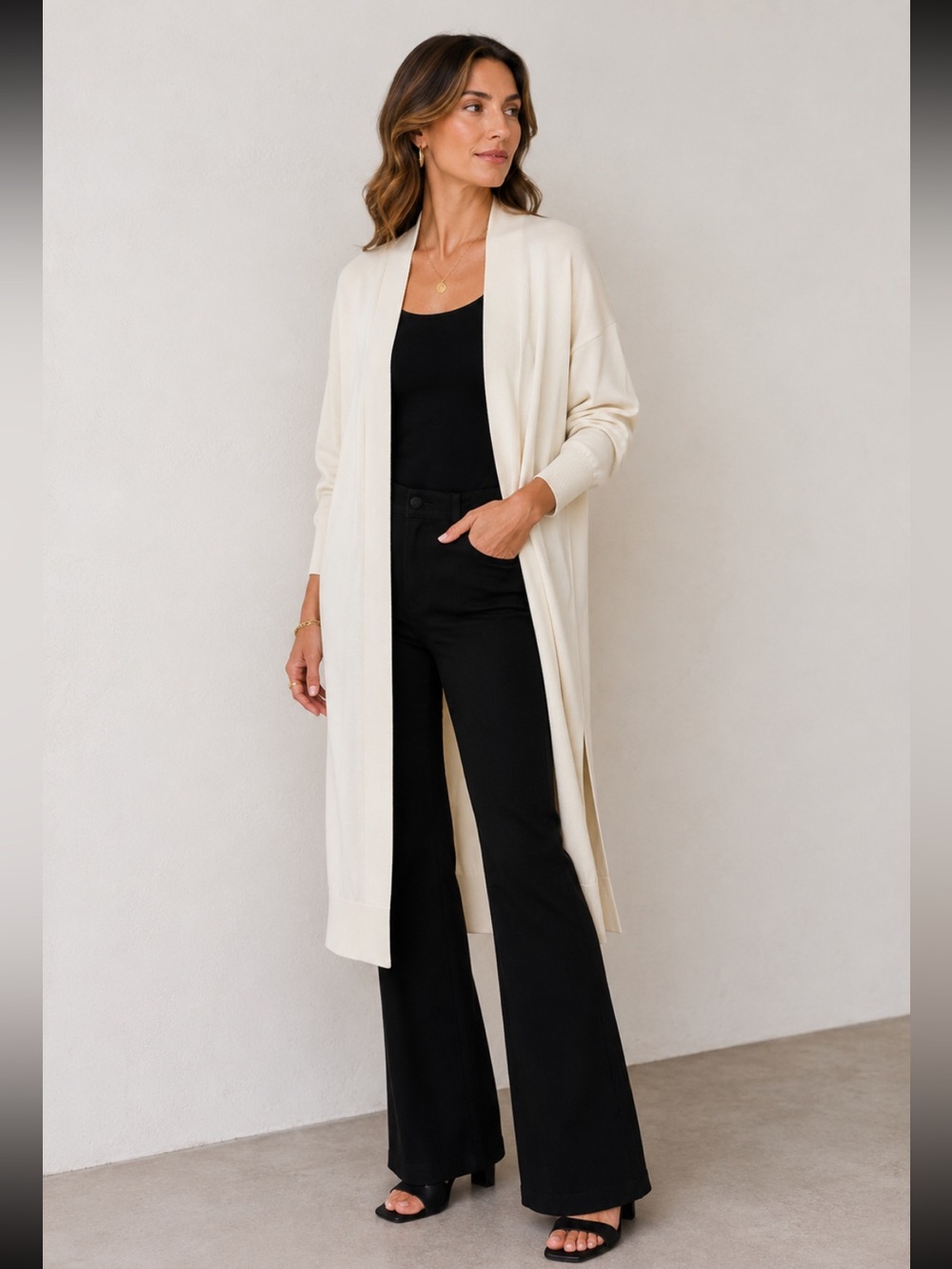 Express Cream Women's Duster Sweater
